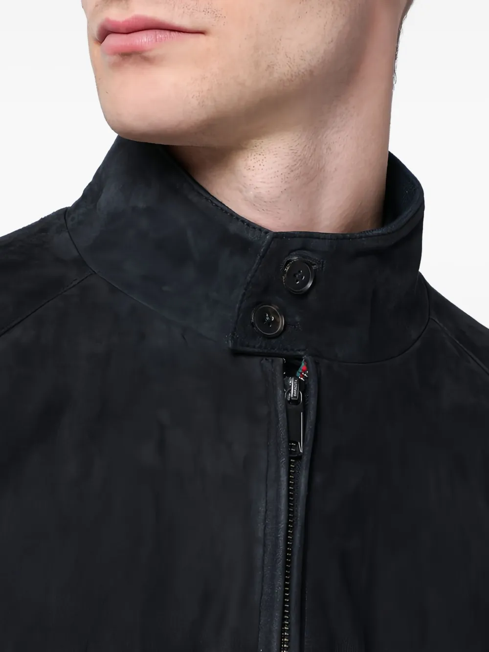 Baracuta G9 suède jack met rits Zwart