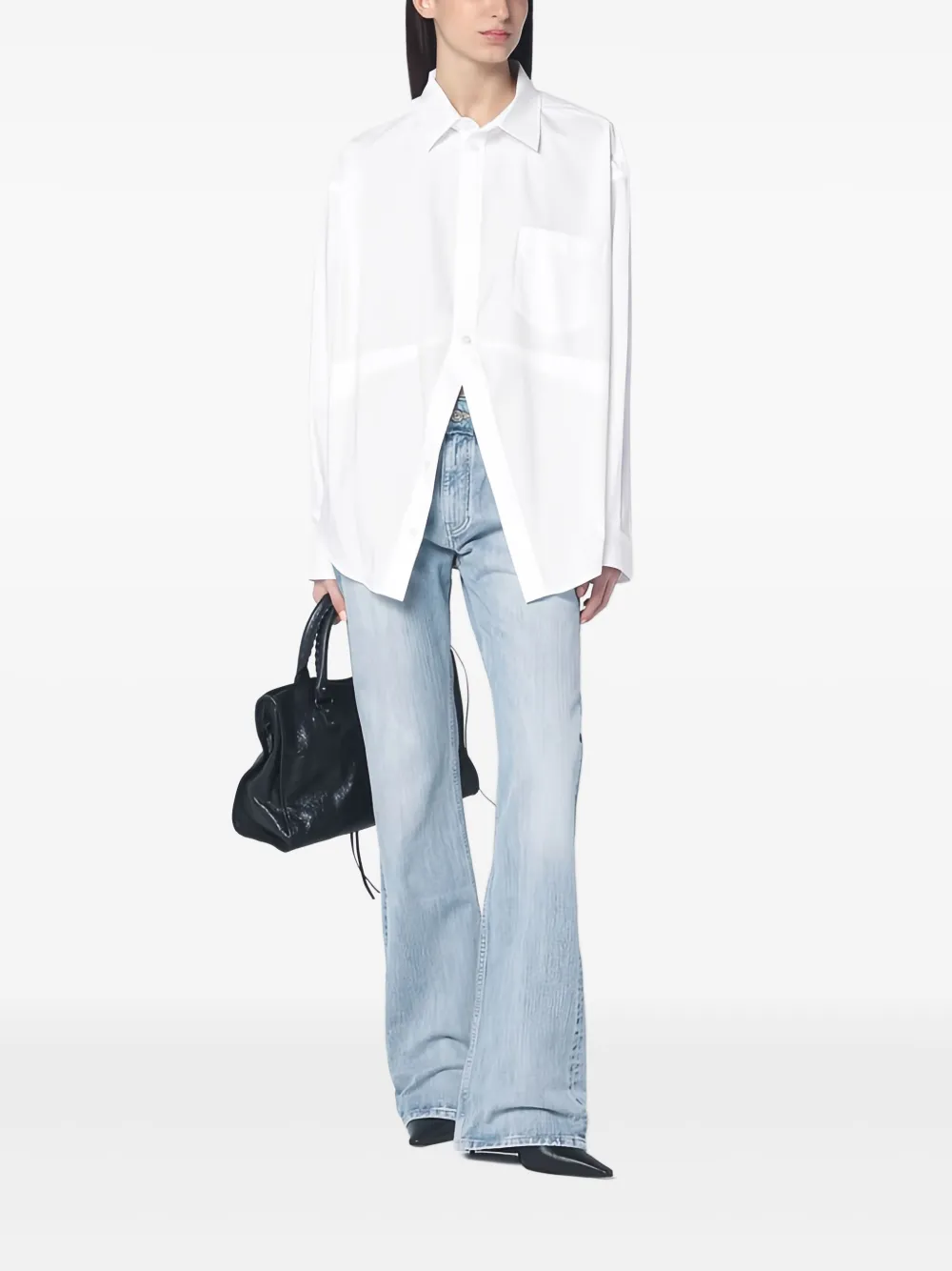 Balenciaga Blouse met split aan de voorkant - Wit
