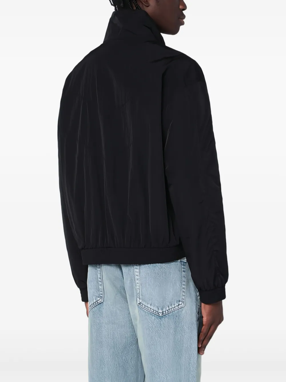 Saint Laurent Bomberjack met geborduurd logo Zwart