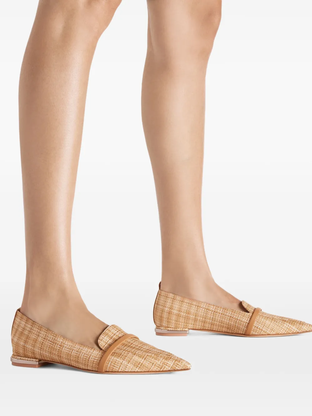Malone Souliers Dora raffia loafers Neutrals