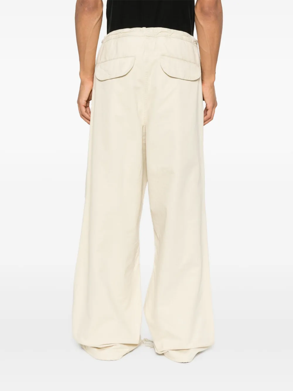 ENTIRE STUDIOS Katoenen broek met wijde pijpen Beige
