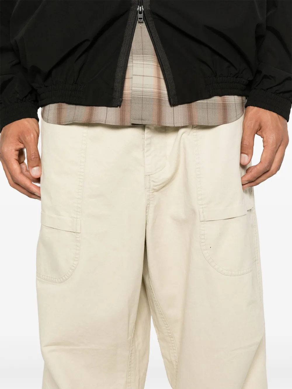ENTIRE STUDIOS Katoenen broek met wijde pijpen Beige