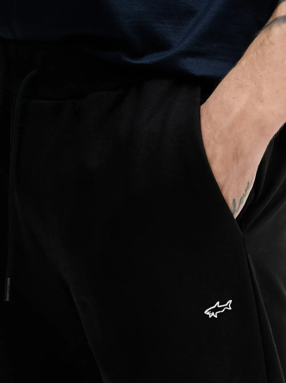 Paul & Shark Drawstring Cuffed Track Pants In Black