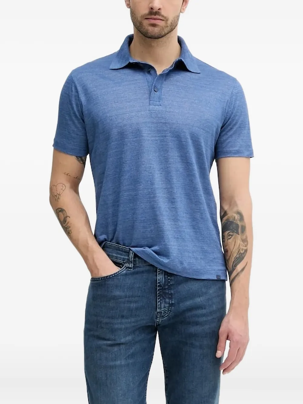 Paul & Shark Linnen poloshirt met knopen Blauw