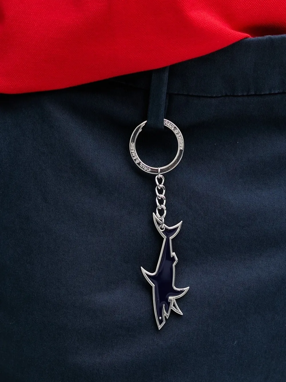 Paul & Shark-keychain straight-leg trousers Blauw