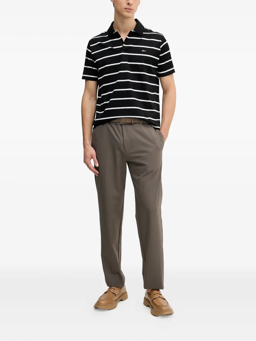 Paul & Shark striped logo polo shirt - Zwart