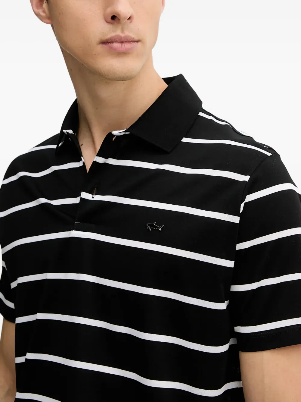 Paul & Shark Poloshirt met gestreept logo Zwart