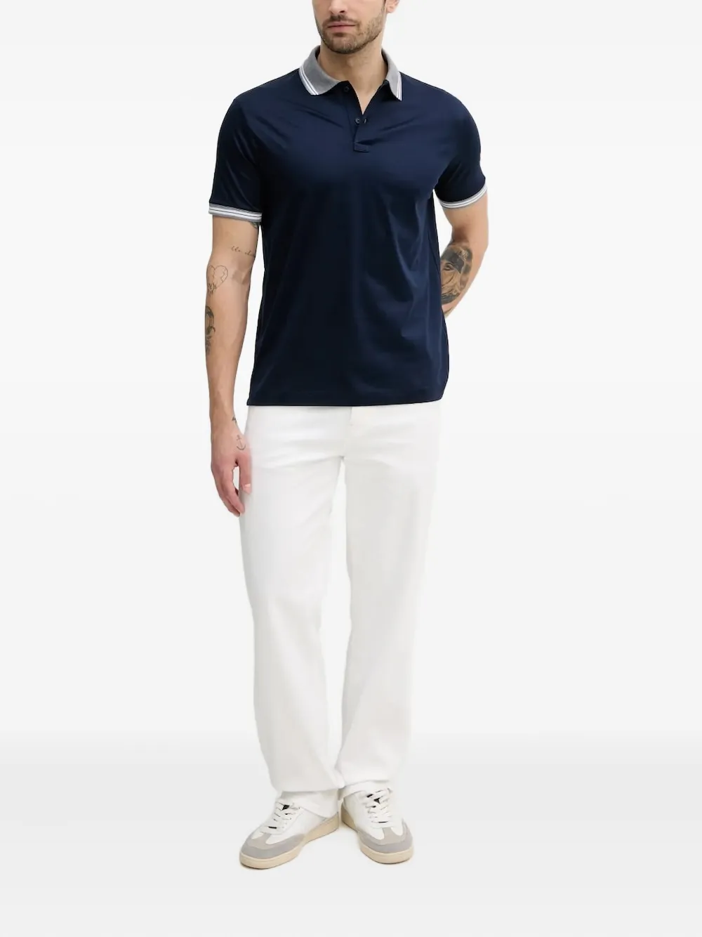 Paul & Shark contrast-collar polo shirt Blauw