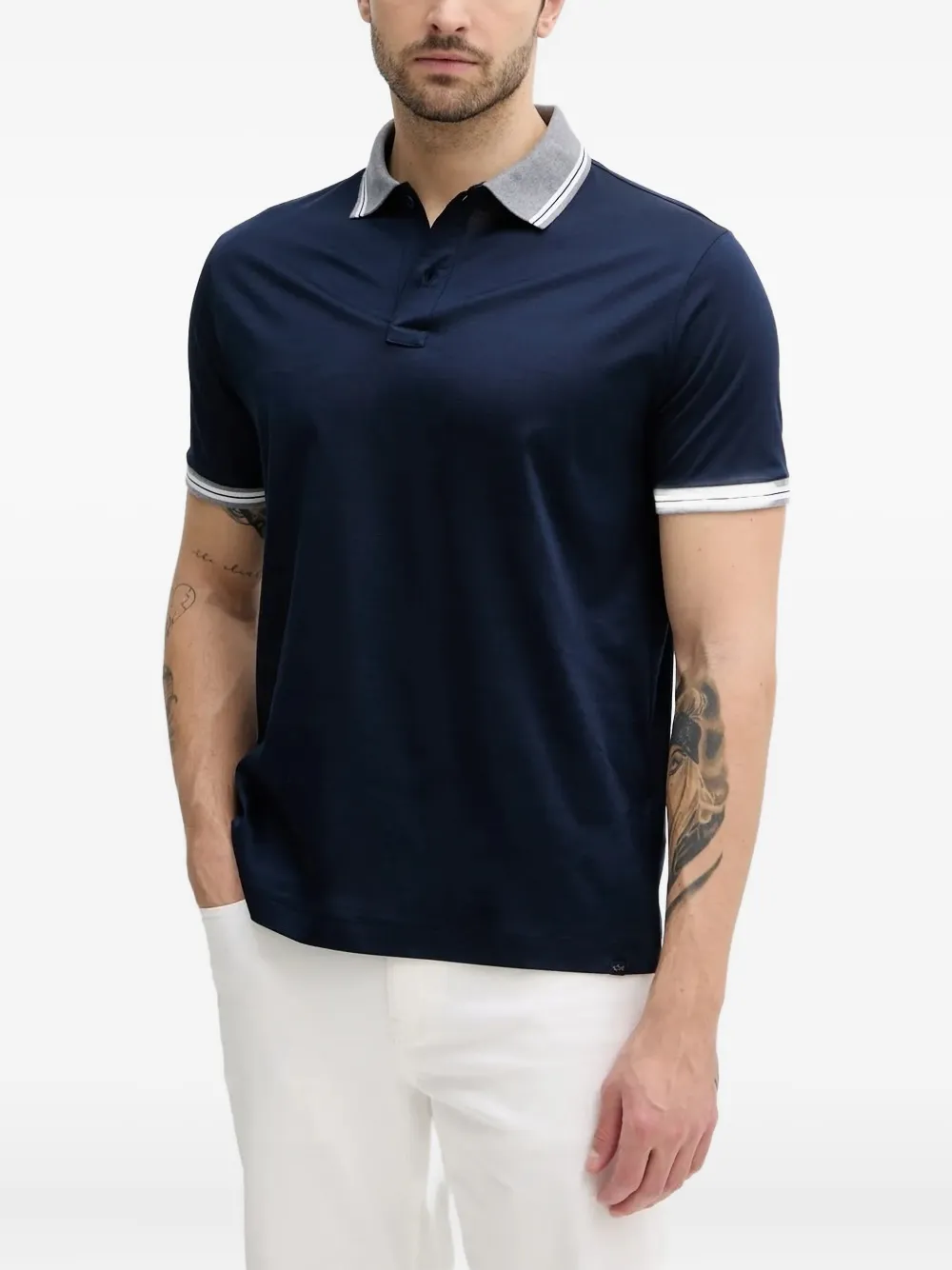 Paul & Shark contrast-collar polo shirt Blauw