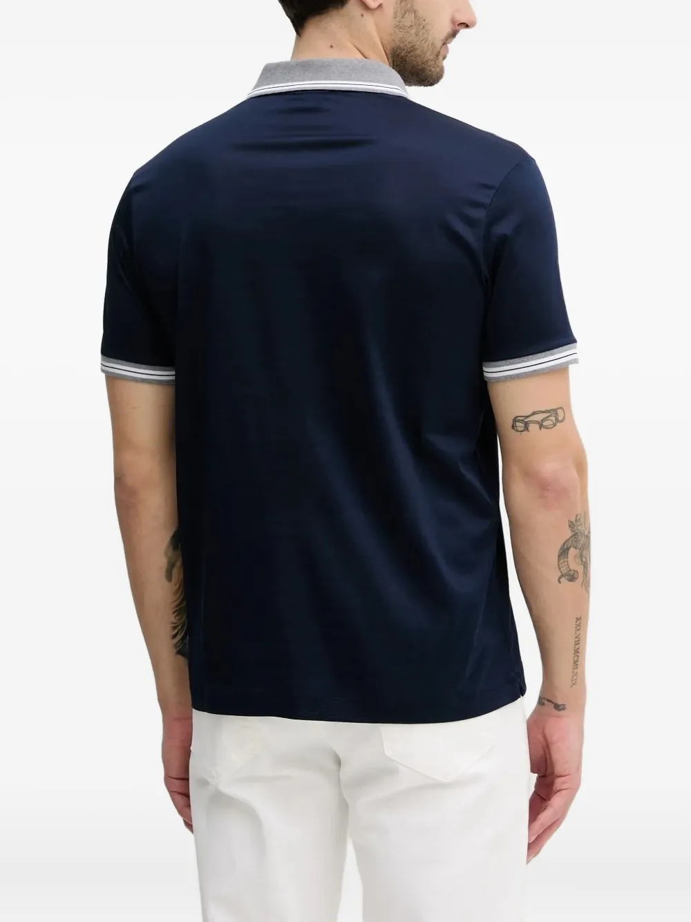 Paul & Shark contrast-collar polo shirt Blauw