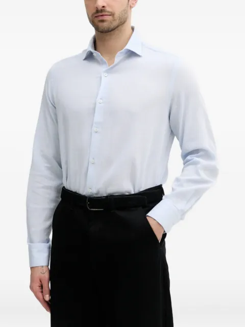 Paul & Shark micro-check long-sleeved shirt