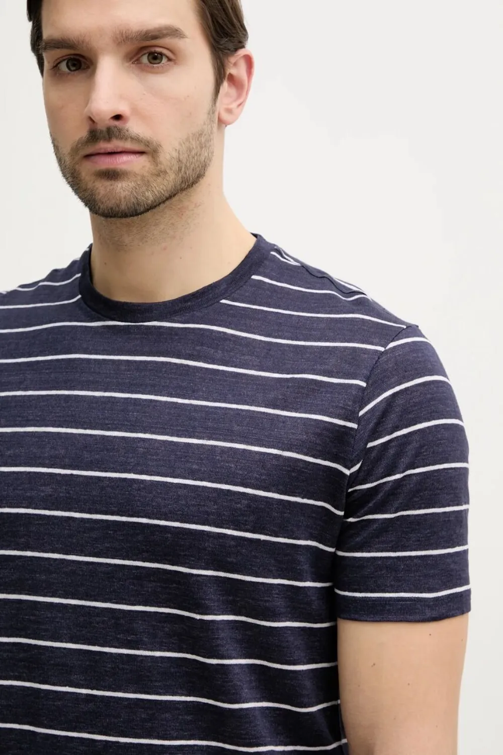 Paul & Shark Gestreept linnen T-shirt Blauw