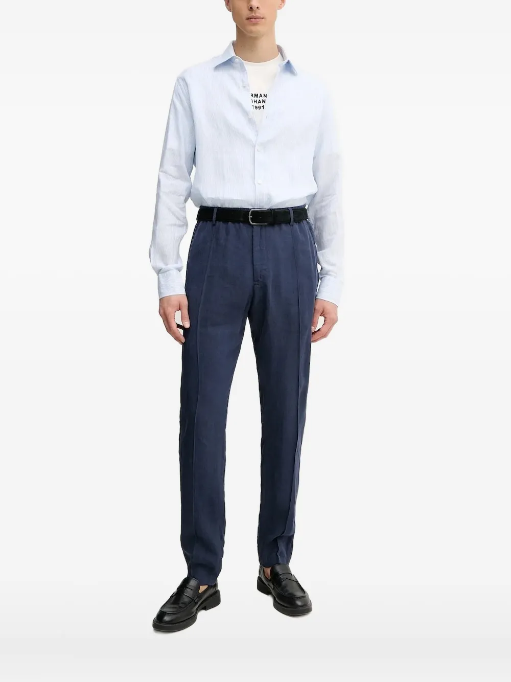 Paul & Shark striped linen shirt | Blue | Image 1