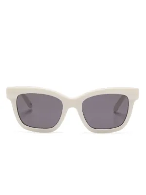 Palm Angels Eyewear Gilroy oval-frame Sunglasses | White  display picture 1
