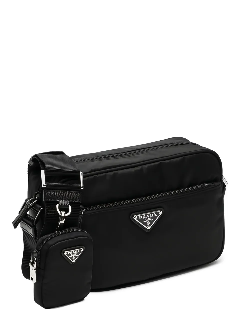 Prada Medium crossbodytas met logo Zwart
