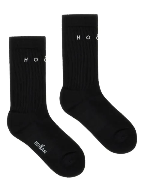 Hogan ribbed logo socks