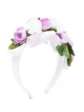 Colorichiari floral-appliqué headband - White