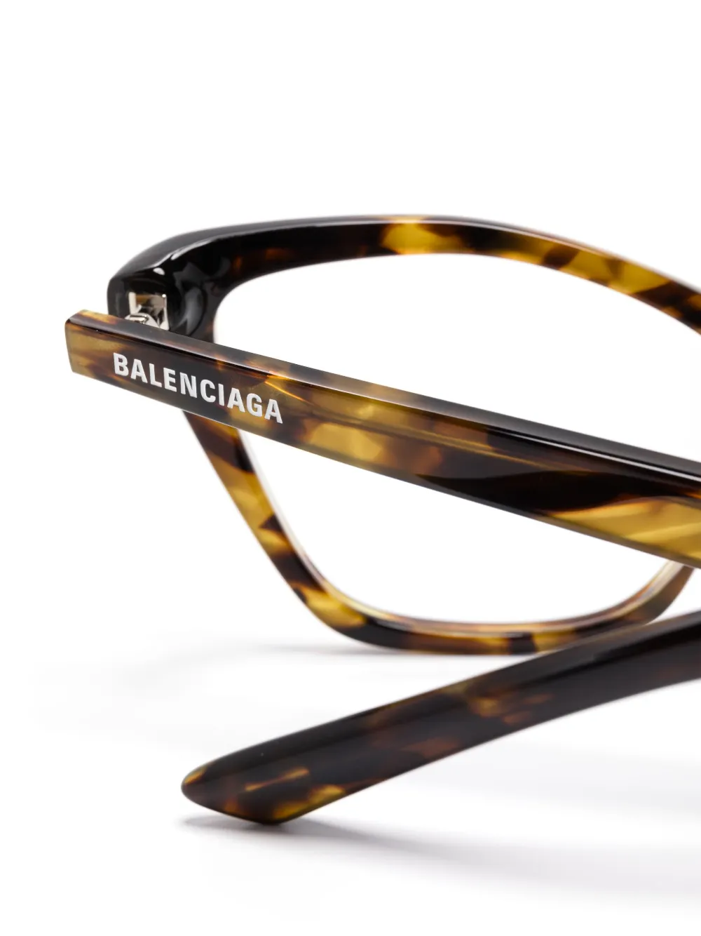 Balenciaga Eyewear Bril met logoprint Bruin
