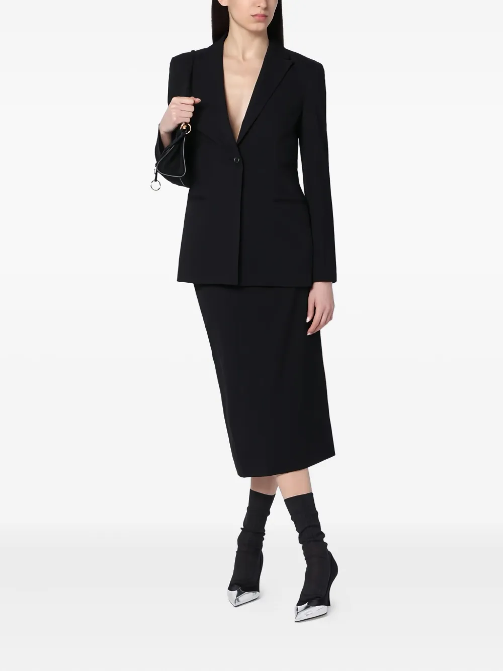 Calvin Klein Pencil Midi Skirt In Black