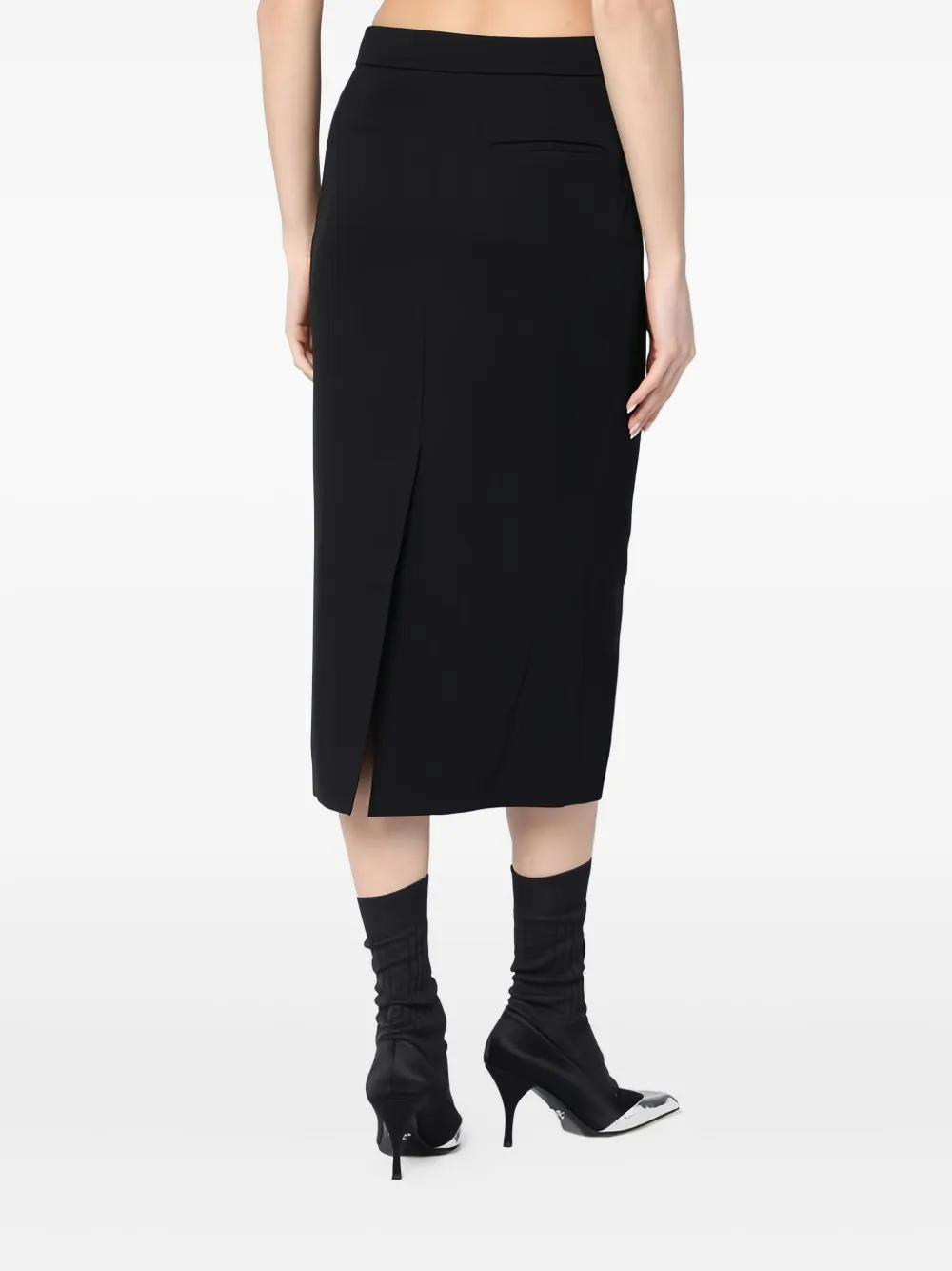 Calvin Klein Pencil Midi Skirt In Black