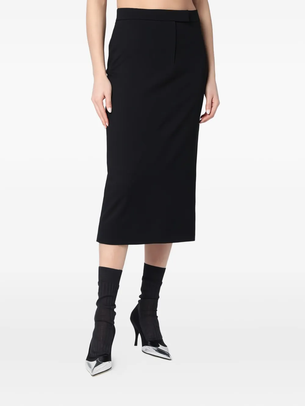 Calvin Klein Pencil Midi Skirt In Black