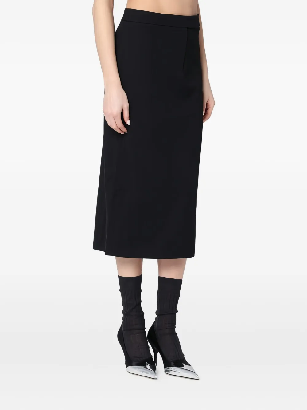 Calvin Klein Pencil Midi Skirt In Black
