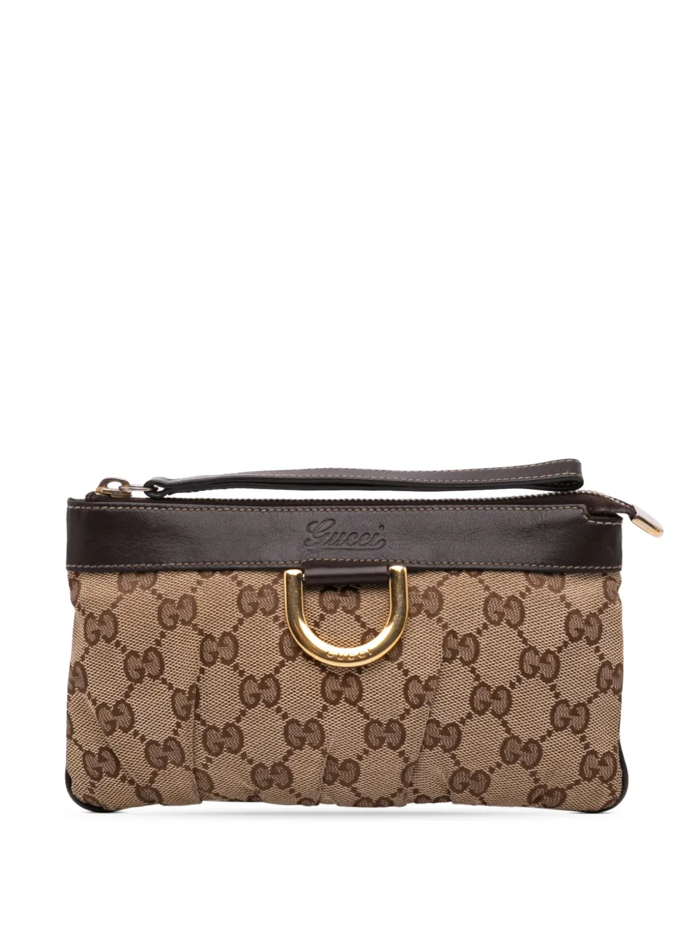 Gucci Pre-Owned 2000-2015 GGキャンバス アビーD リング リストレット ポーチ - ブラウン Gucci Pre-Owned 2000-2015 GGキャンバス アビーD リング リストレット ポーチ - ブラウン