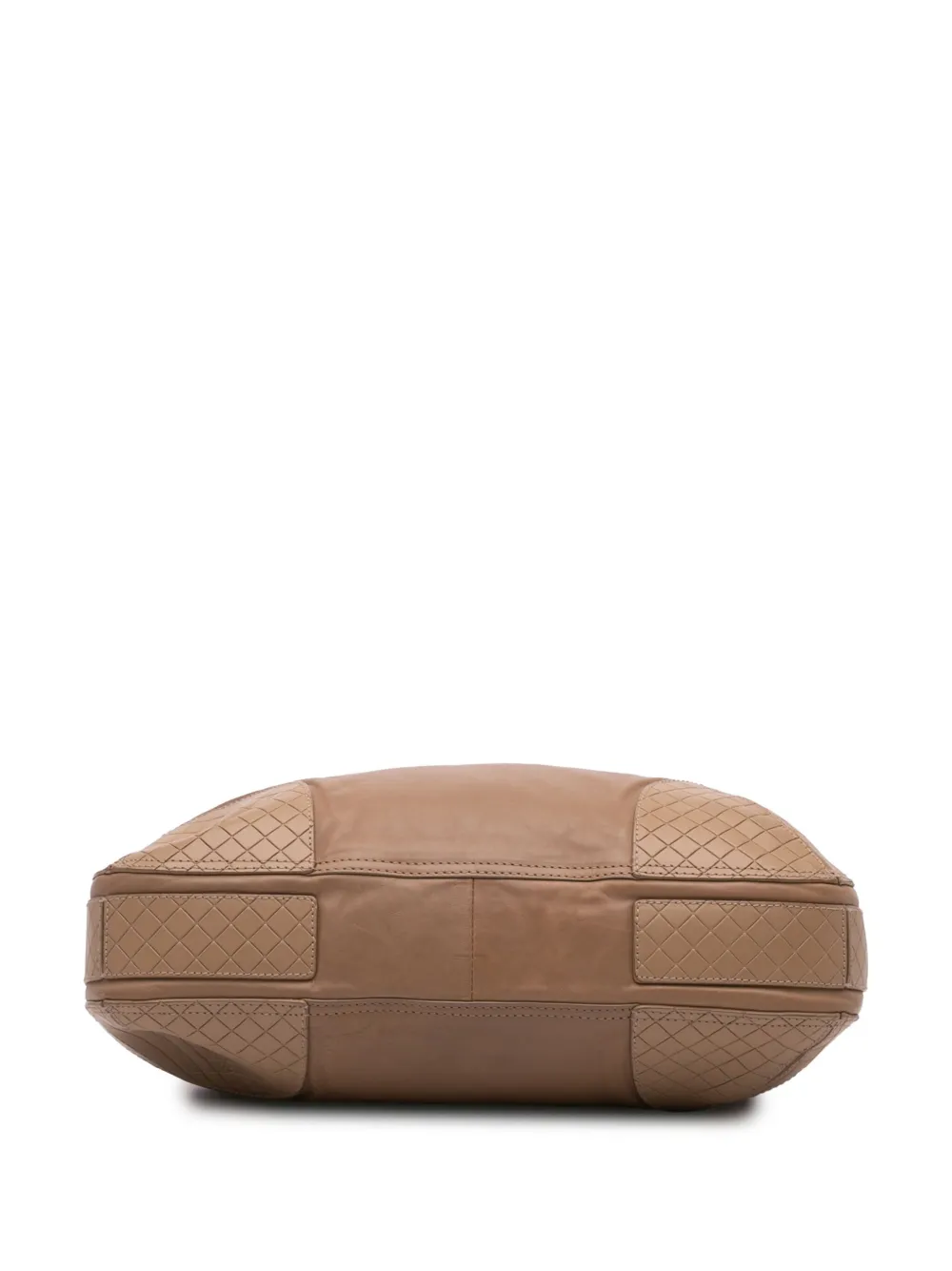 Pre-owned Bottega Veneta 2012-2024 Intrecciomirage Trimmed Leather Crossbody Bag In Brown