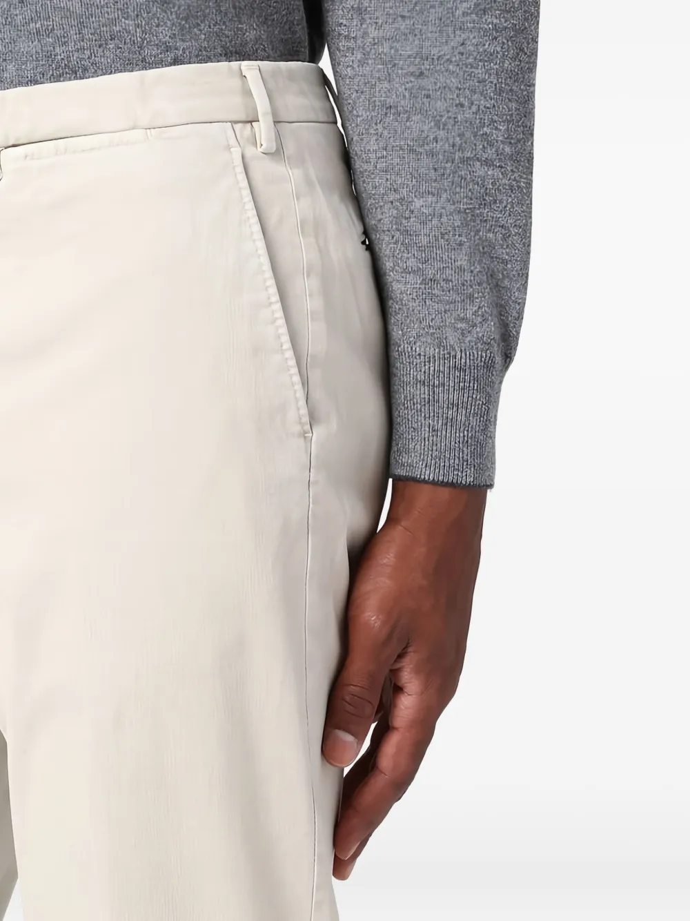 Biagio Santaniello Broek met riemlussen Beige