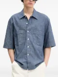 Sunflower short-sleeve patch-pocket shirt - Blue