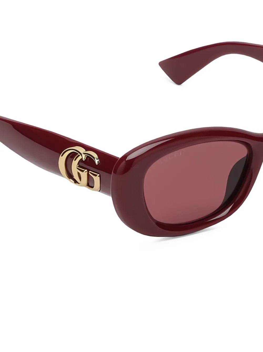 Gucci Zonnebril met ovalen montuur Rood