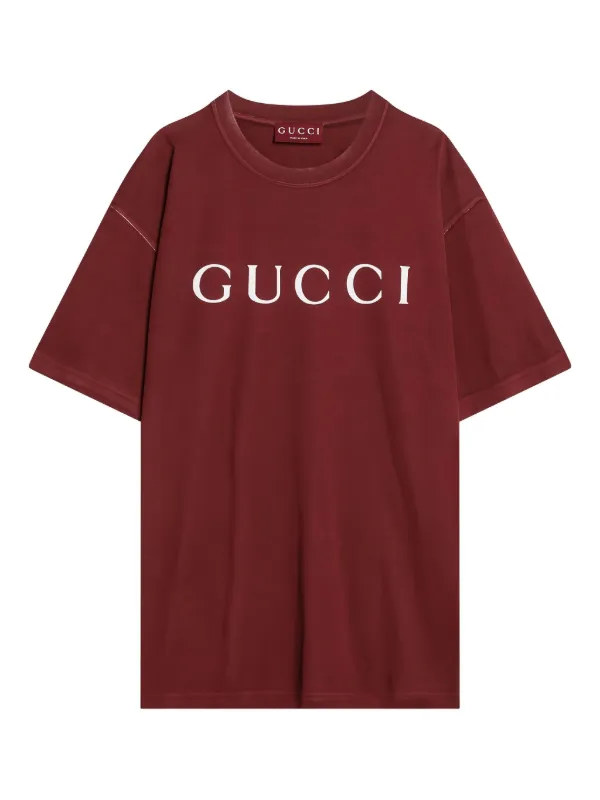 【新品】GUCCI BANDロゴ入りレッドTシャツ 18/24 Gucci Red Gucci Band T-Shirt Gucci