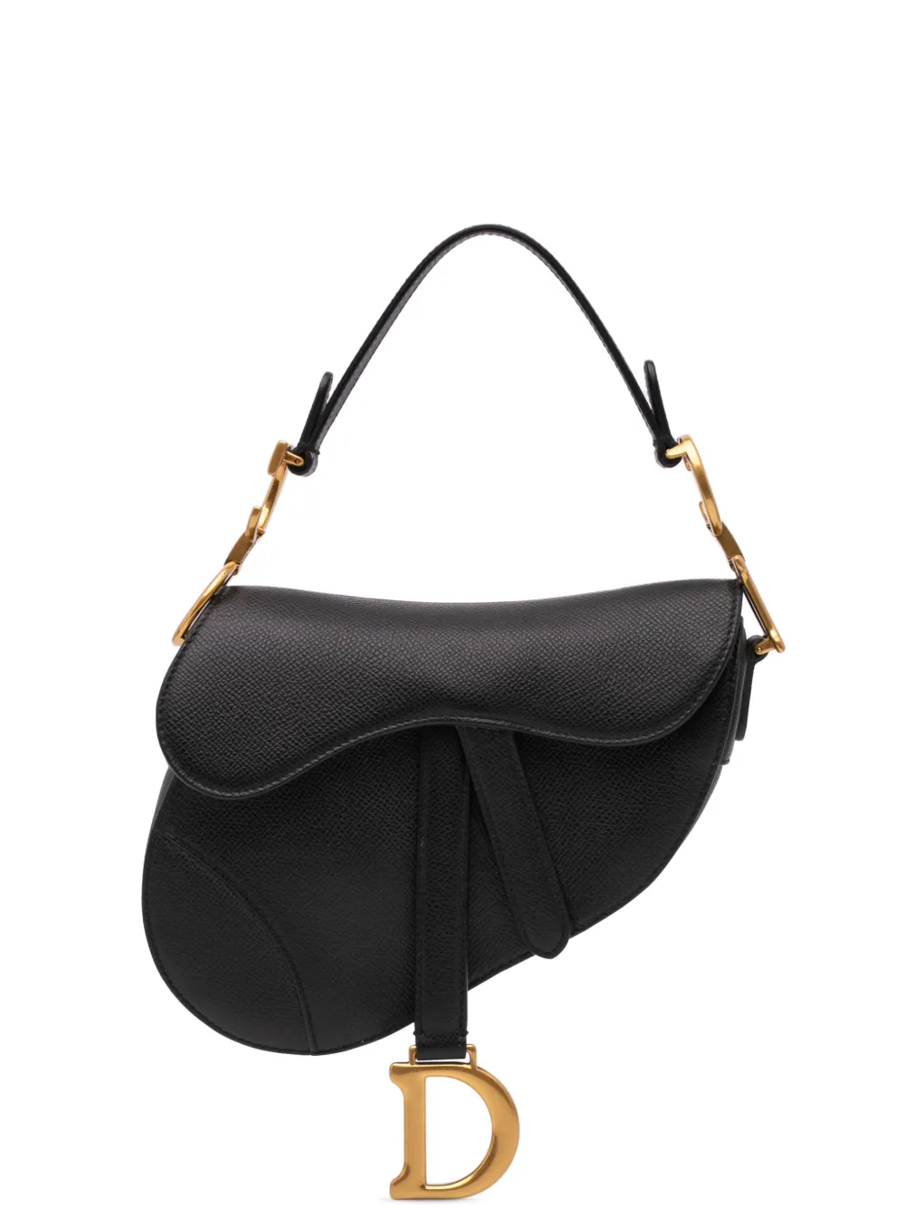 Christian Dior Pre-Owned 2020 ミニ グレインカーフ サドル サッチェルバッグ - ブラック Christian Dior Pre-Owned 2020 ミニ グレインカーフ サドル サッチェルバッグ - ブラック