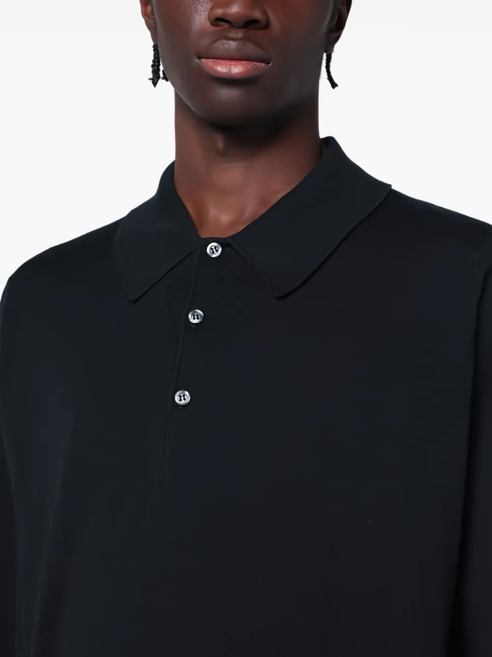 John Smedley Finchley poloshirt Zwart