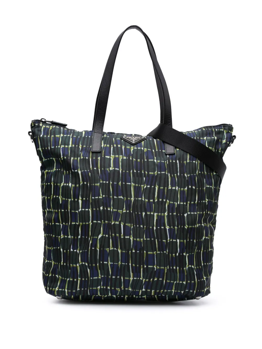 Prada Pre-Owned 2013-2024 テスート スタンパート サッチェルバッグ - グリーン Prada Pre-Owned 2013-2024 テスート スタンパート サッチェルバッグ - グリーン