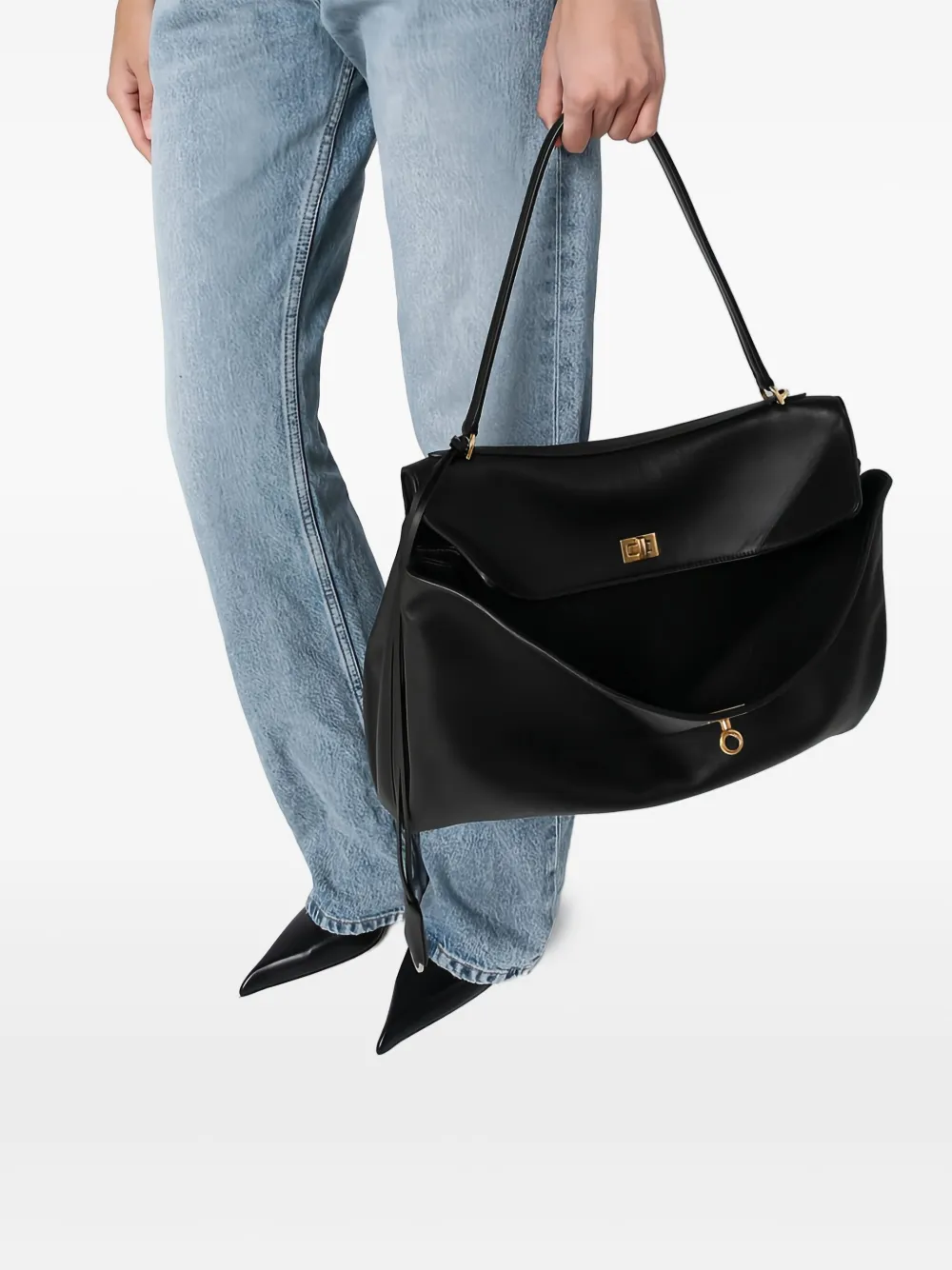 Balenciaga Leren schoudertas - Zwart