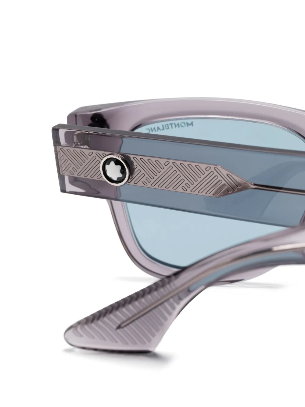 Moncler Eyewear Zonnebril met logoplakkaat Grijs