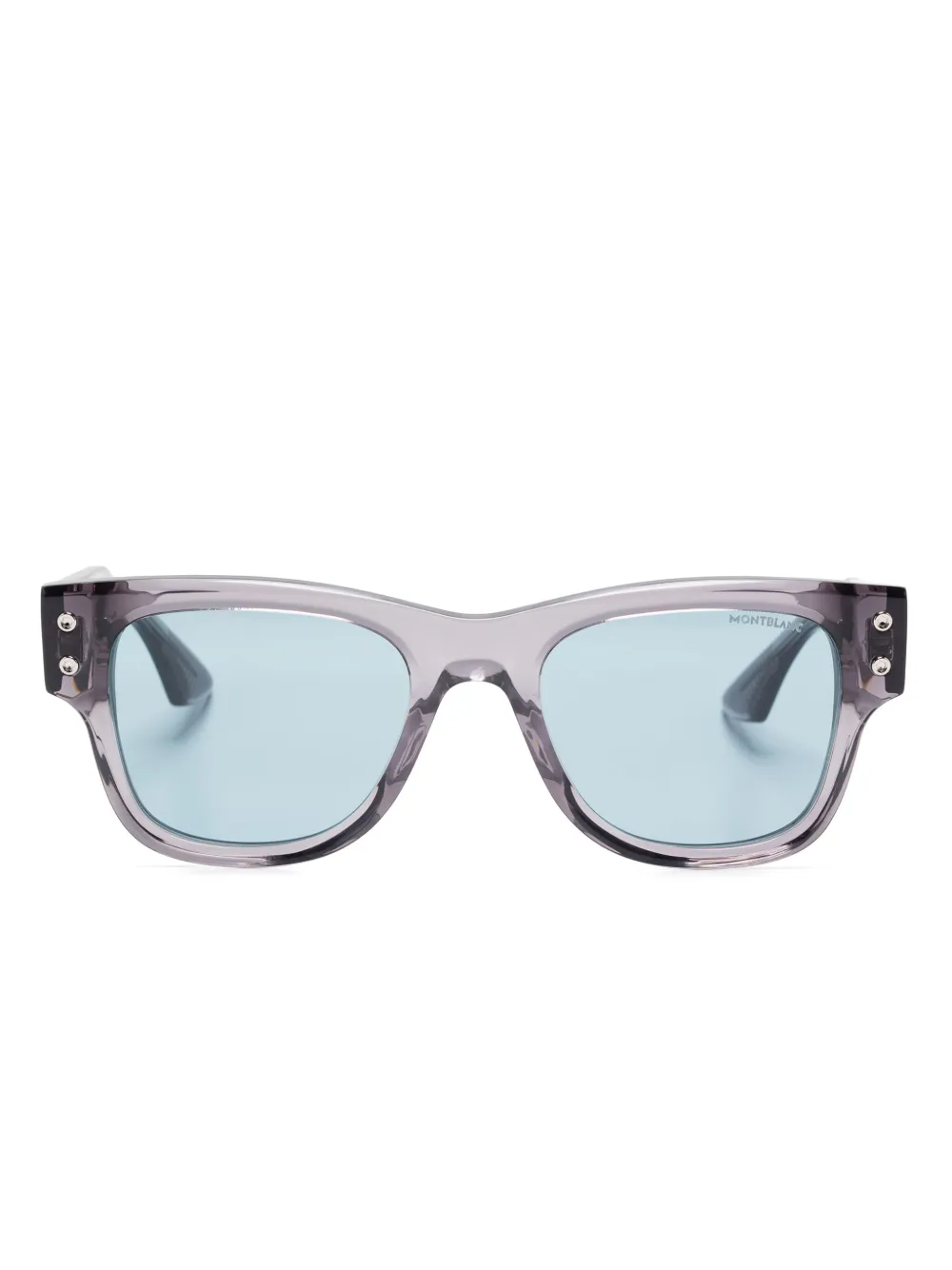 Moncler Eyewear Zonnebril met logoplakkaat Grijs