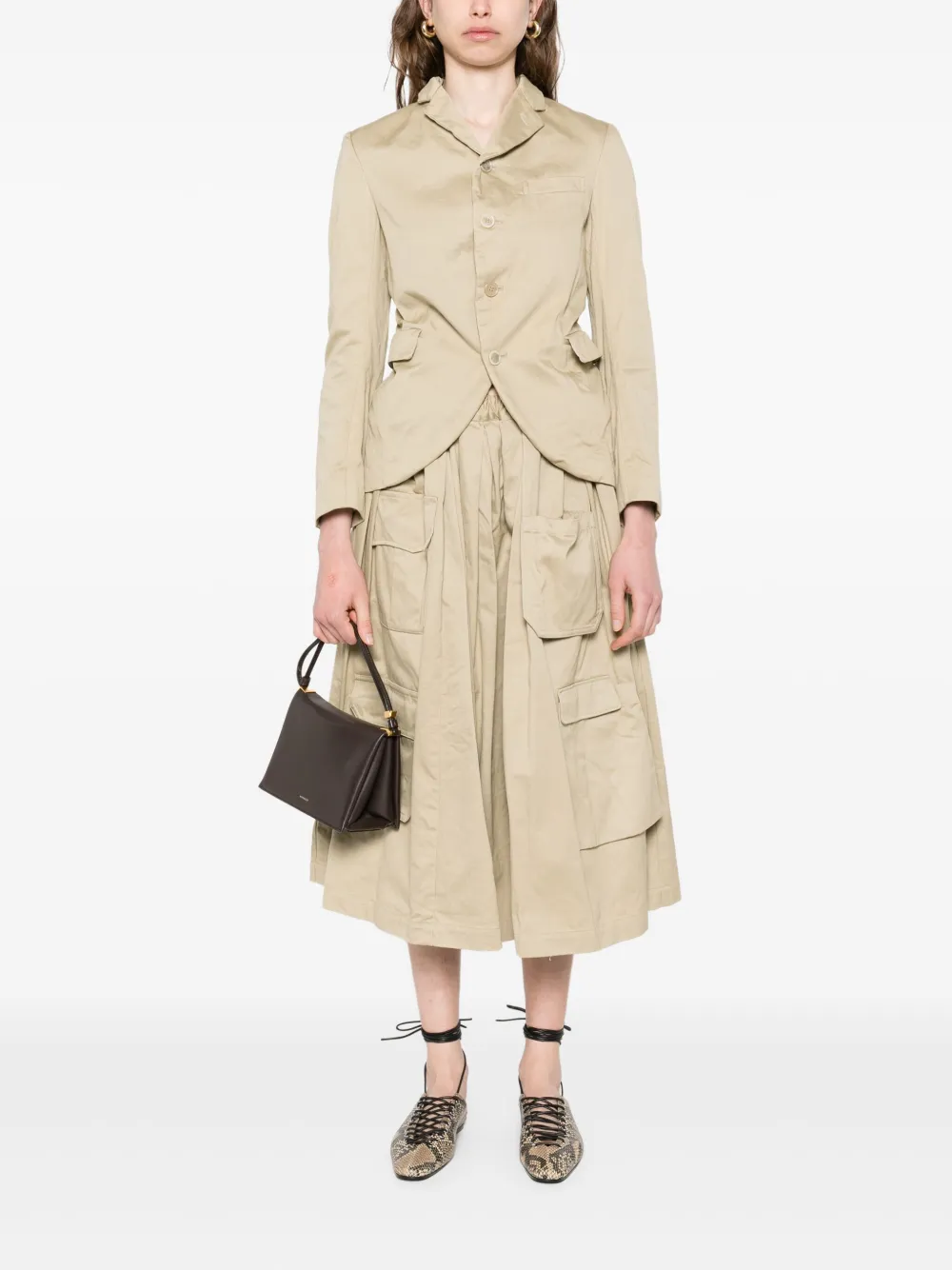 Comme Des Garçons Comme Des Garçons pleated midi skirt - Beige
