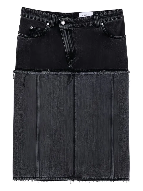 Alexander McQueen ハイウエスト ミディフレアスカート ブラック Alexander McQueen Hybrid ミディスカート | ブラック | FARFETCH JP