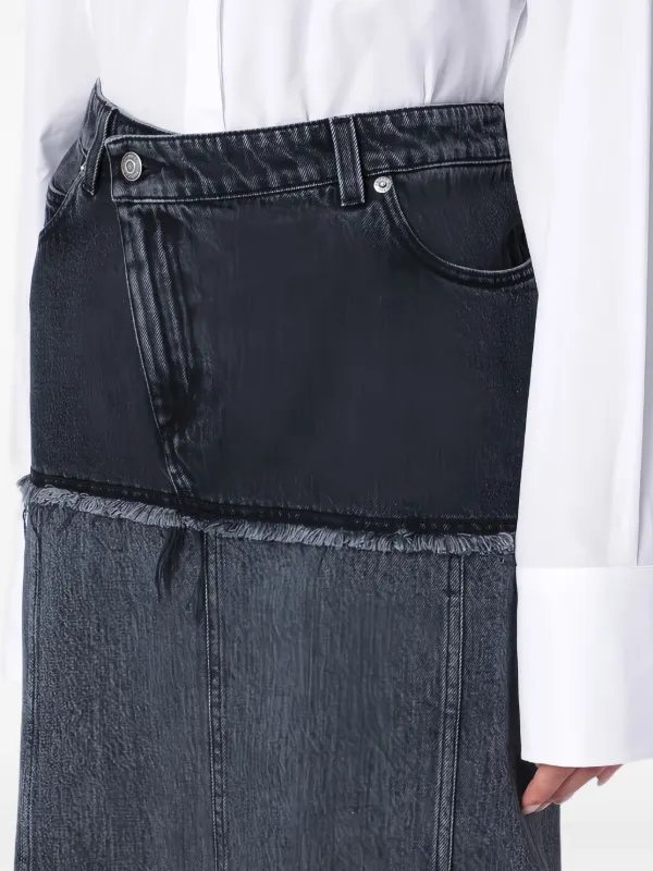 Alexander McQueen ハイウエスト ミディフレアスカート ブラック Alexander McQueen Hybrid ミディスカート | ブラック | FARFETCH JP