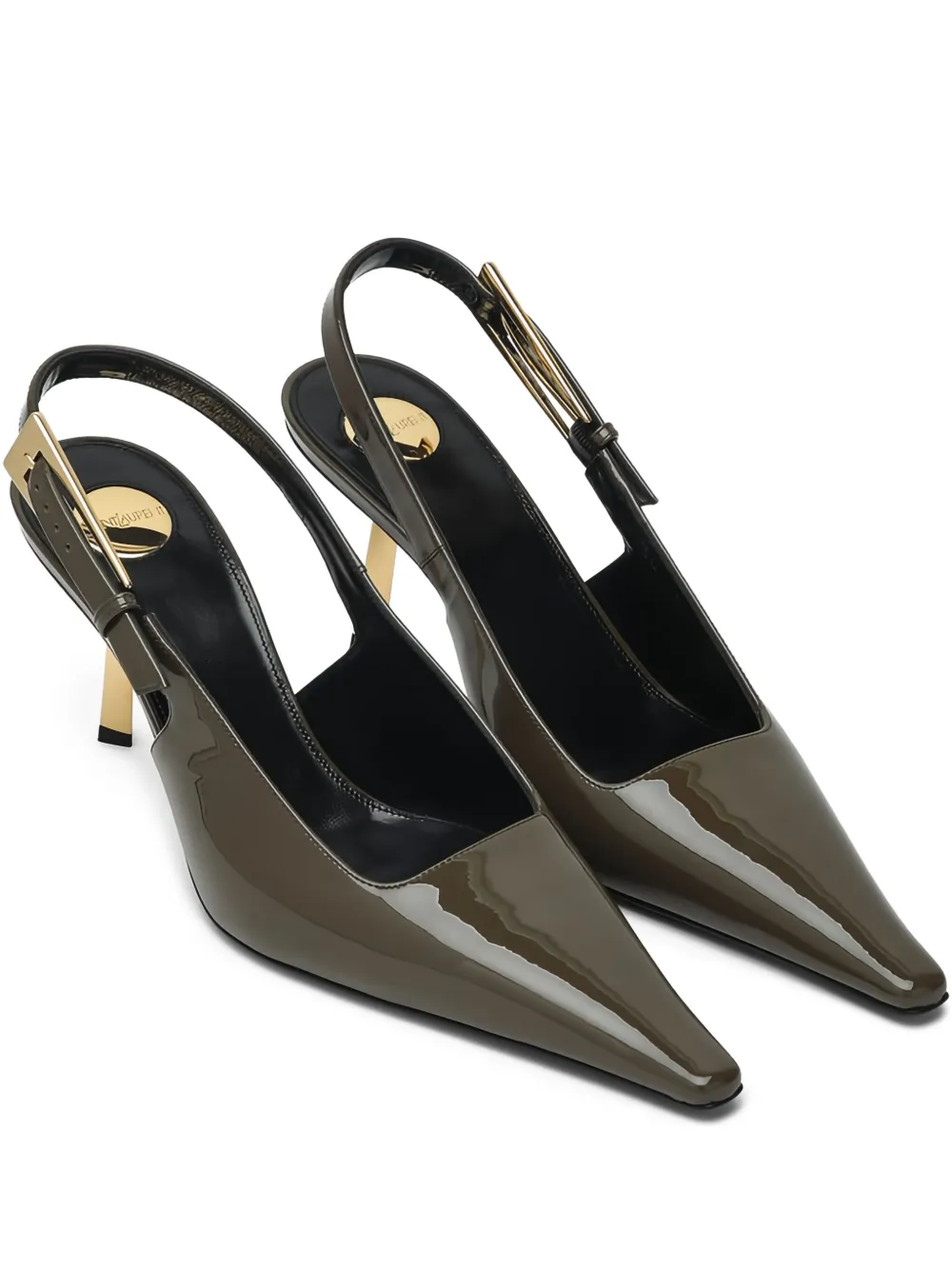 Saint Laurent 75 mm Lee slingback pumps Groen