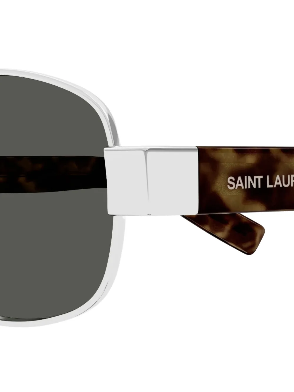 Saint Laurent Eyewear Zonnebril met ovalen montuur Grijs