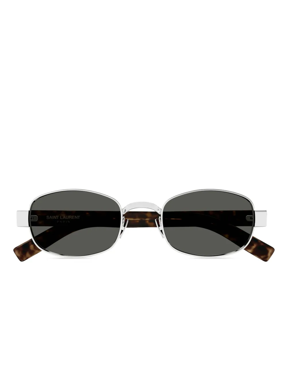 Saint Laurent Eyewear Zonnebril met ovalen montuur Grijs