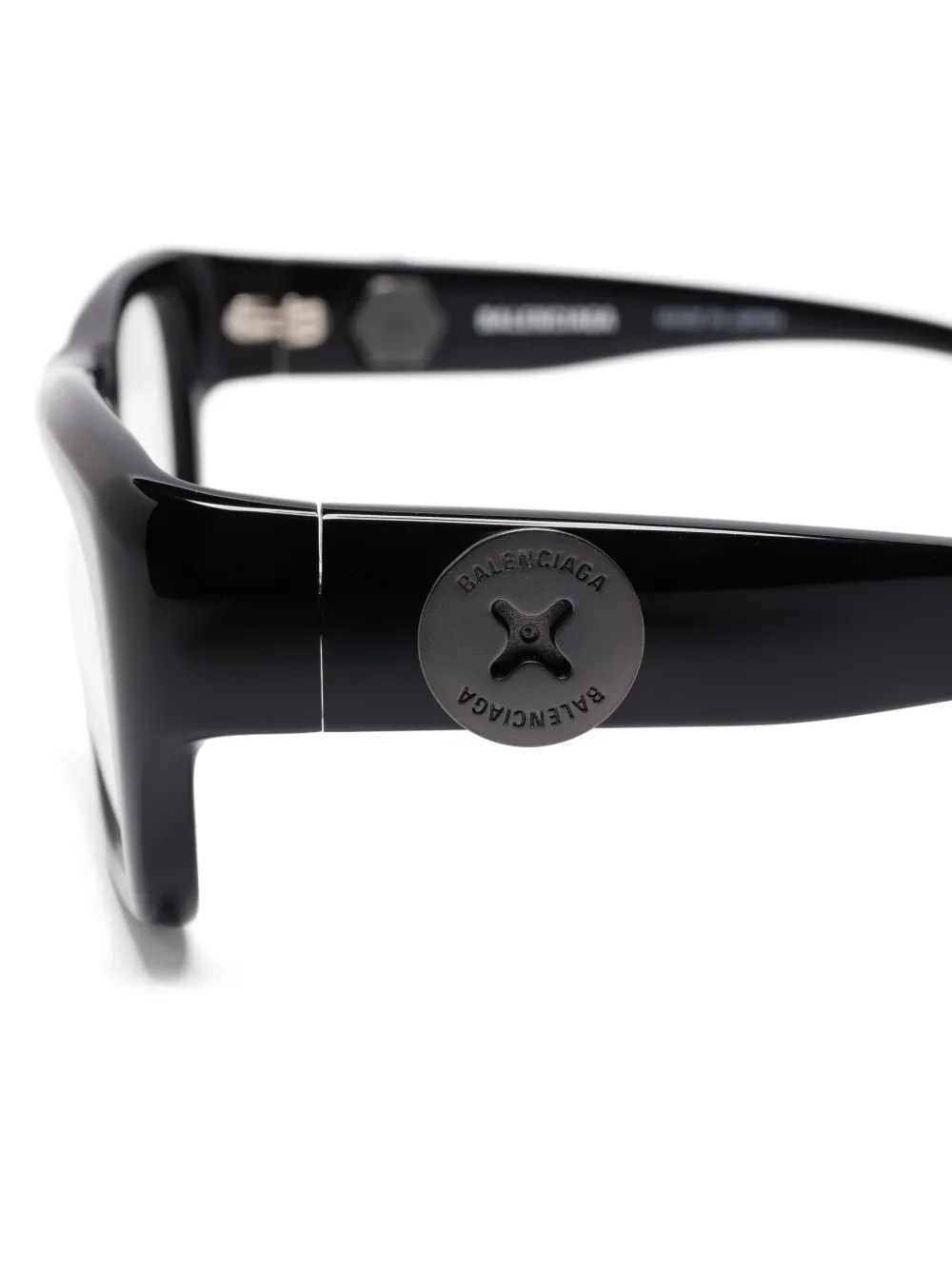 Balenciaga Eyewear Bril met logoplakkaat Zwart