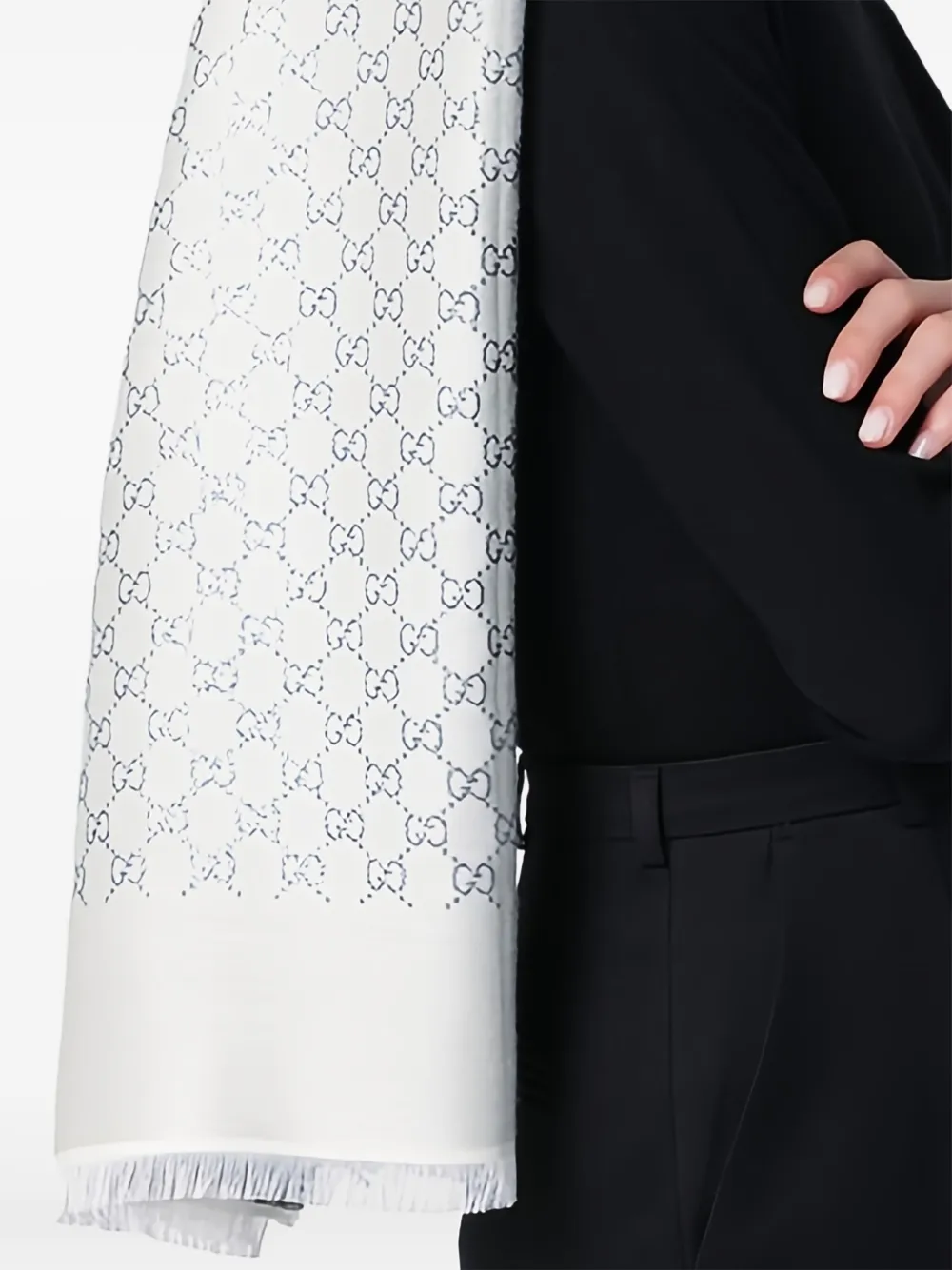 Gucci Sjaal met GG-jacquard - Wit