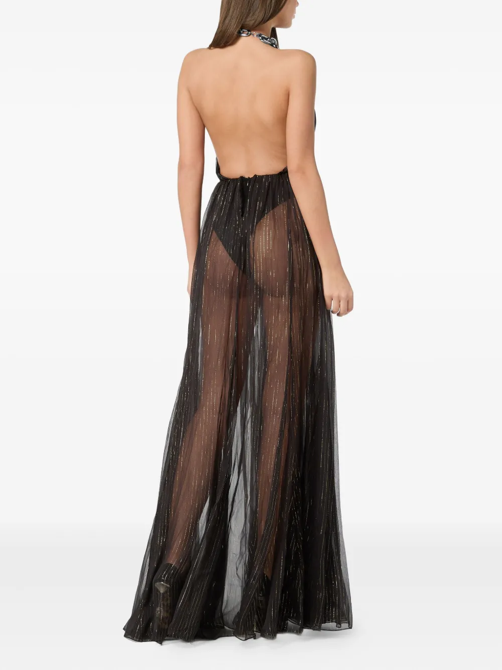 Philipp Plein Maxi-jurk met kettingdetail Zwart