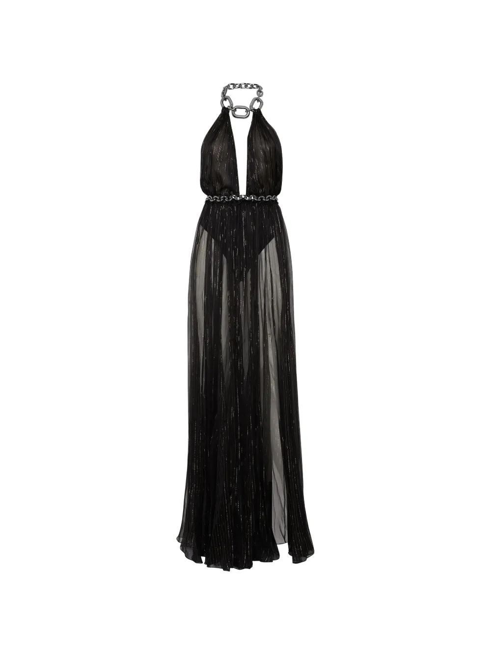 Philipp Plein Maxi-jurk met kettingdetail Zwart