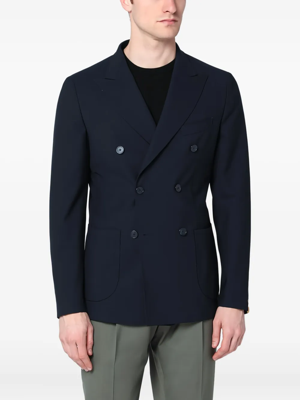 Santaniello Blazer met dubbele rij knopen Blauw
