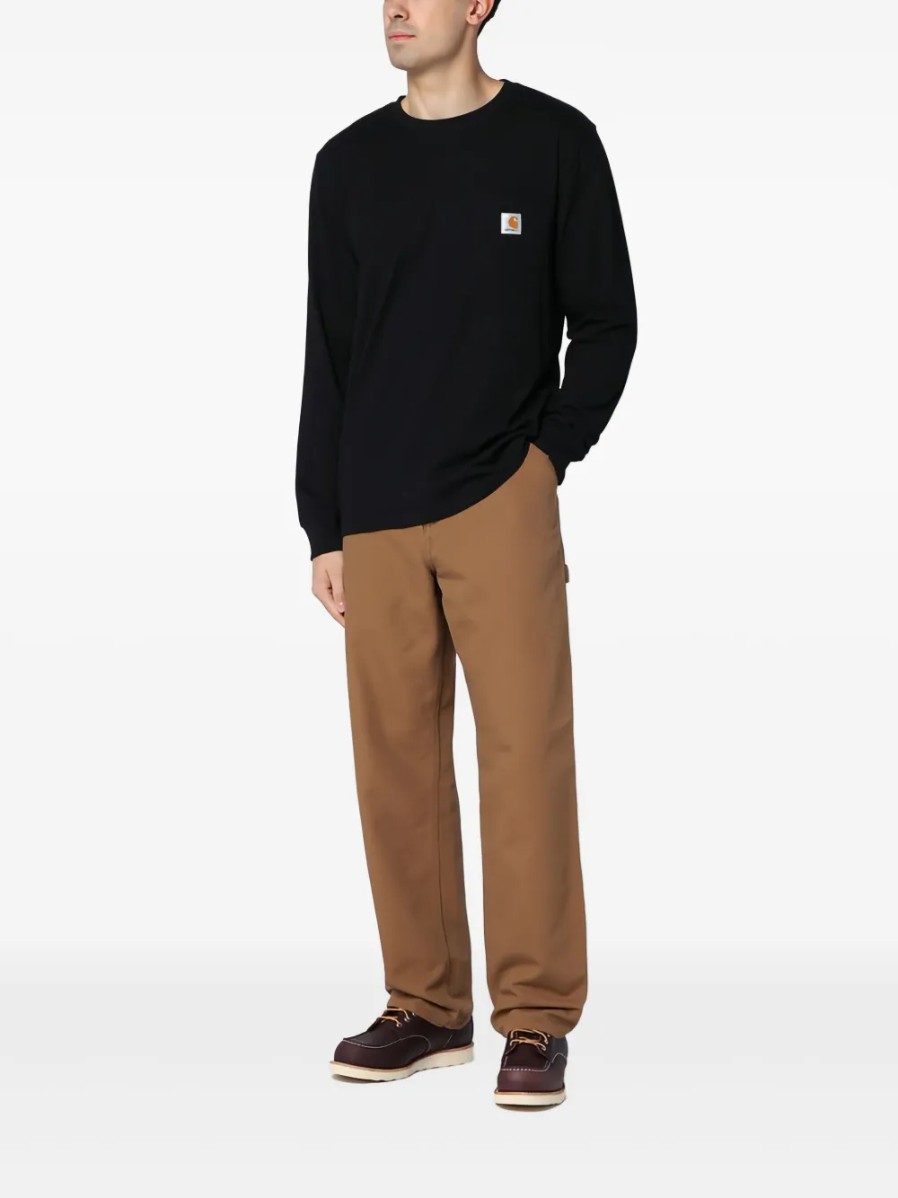 Carhartt WIP Broek met logopatch - Bruin